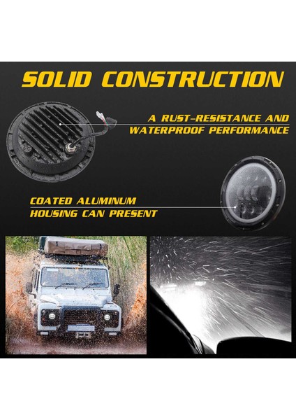 2x H4 400W 7inch LED Kafa Işık Lambası ile Lada Niva Urban 4x4 Suzuki Samurai Jeep Wrangler Off Road Için (Yurt Dışından) indirimleri