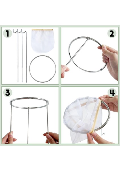 2 Paket Süzgeç Standı, Süzgeç Standı 4 Yeniden Kullanılabilir Boyama Torbası, Yeniden Kullanılabilir Gıda Filtresi Torbası Meyve Suyu Için Jöle Torbaları (Yurt Dışından) modelleri