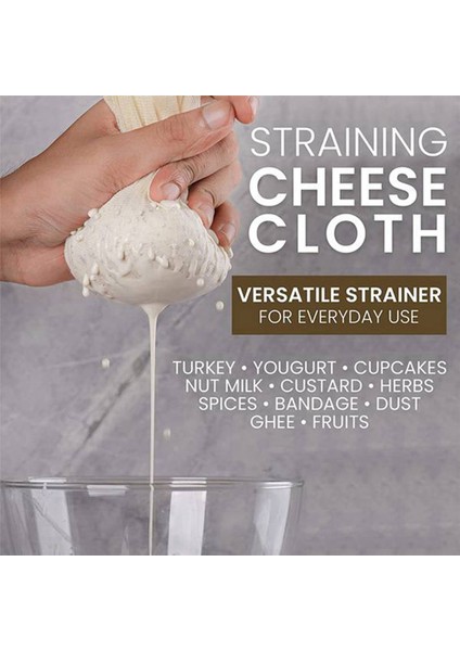 Yemek Pişirmek Için 2x Muslin Bezleri, Ağartılmamış Peynir Bezleri, Pamuklu Yeniden Kullanılabilir ve Yıkanabilir Peynir Bezleri Süzmek Için (Yurt Dışından) fiyatları