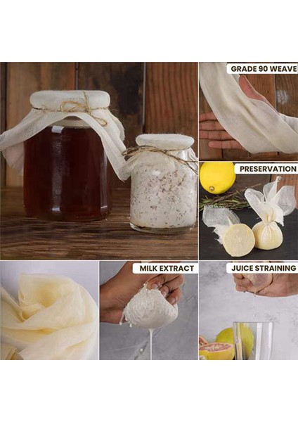 Yemek Pişirmek Için 2x Muslin Bezleri, Ağartılmamış Peynir Bezleri, Pamuklu Yeniden Kullanılabilir ve Yıkanabilir Peynir Bezleri Süzmek Için (Yurt Dışından) modelleri