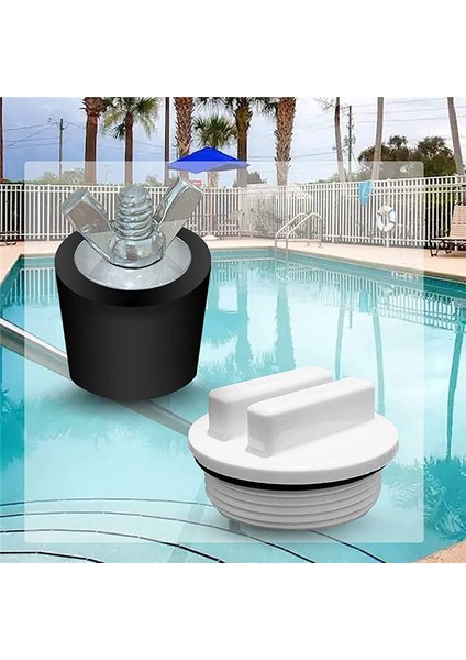 2 Pcs 2inch Havuz Kış Tapaları Kauçuk Genişleme Tapaları 2 Pc ile 1.5 Inçlik Dişli Havuz Dönüşü Kışlama Fişi (Yurt Dışından) fiyatları