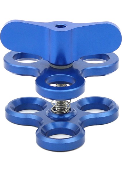 2x Top Kelepçesi 3 Delikler Dalış Işıkları Kol Top Kelebek Klipsli Montaj Braketi Hareket Kamera El Feneri Tripod, Mavi (Yurt Dışından) fiyatları