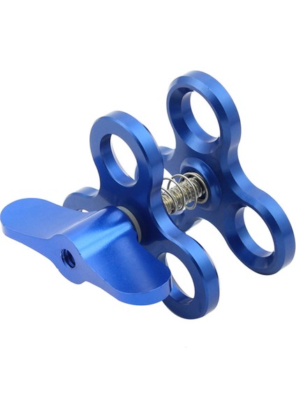 2x Top Kelepçesi 3 Delikler Dalış Işıkları Kol Top Kelebek Klipsli Montaj Braketi Hareket Kamera El Feneri Tripod, Mavi (Yurt Dışından) modelleri