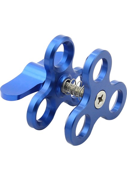 2x Top Kelepçesi 3 Delikler Dalış Işıkları Kol Top Kelebek Klipsli Montaj Braketi Hareket Kamera El Feneri Tripod, Mavi (Yurt Dışından) fırsatları