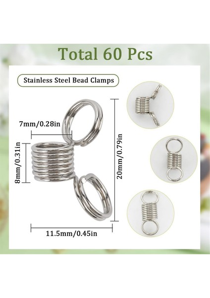 60PCS Paslanmaz Çelik Boncuklar Durdurucu Boncuklar Durdurucular Combo Pack Gümüş Küçük Yay Kelepçeleri Mücevher Yapımı Için Tutucular (Yurt Dışından) modelleri