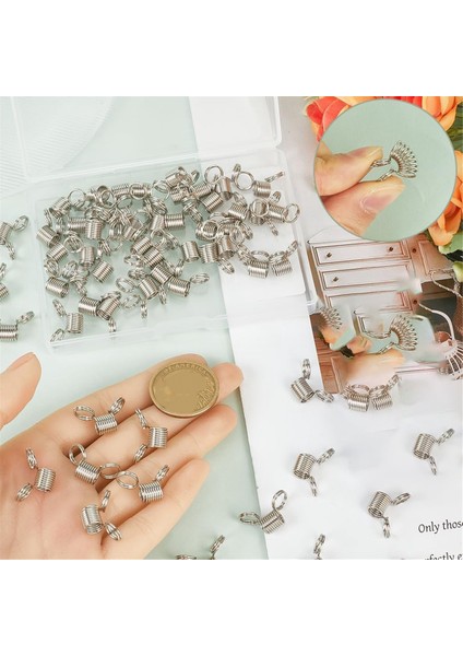 60PCS Paslanmaz Çelik Boncuklar Durdurucu Boncuklar Durdurucular Combo Pack Gümüş Küçük Yay Kelepçeleri Mücevher Yapımı Için Tutucular (Yurt Dışından) fırsatları