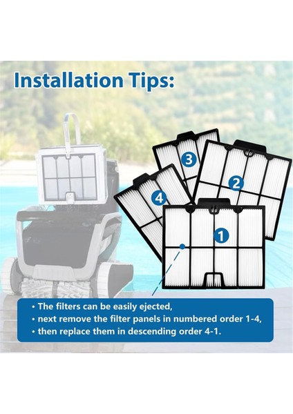 9991467-R4 Ultra-Fine Filtre Panelleri Yunus Robotik Havuz Vakum Süpürge Explorer E70, Proteus Dx4 (Yurt Dışından) indirimleri