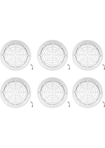 6pcs 8 Inç Havuz Ana Drenaj Kapağı Üst Izgara Alt Montaj Plakaları Beyaz Yedek Havuz Drenaj Kapağı (Yurt Dışından)