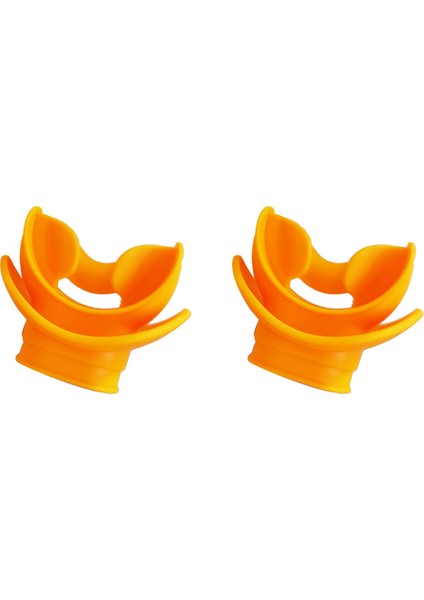 2x Kalıplanabilir Dalış Isırık Ağızlık Regülatörü Tüplü Bitme Dalış Ekipmanı Su Şnorkelli Yüzme Valfi Solunum Turuncu (Yurt Dışından)