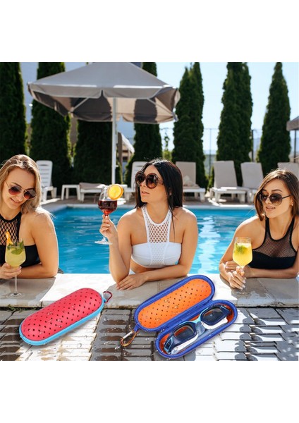 Yüzme Gözlükleri Için Yüzme Gözü Kılıfı, Drenaj Deliği Fermuarlı Güneş Gözlüğü ile Eva Taşıma Kılıfı Klipli Kırmızı (Yurt Dışından) indirimleri