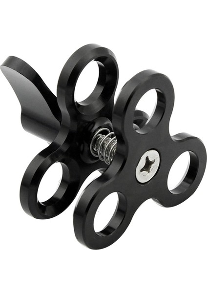 2x Top Kelepçesi 3 Delikler Dalış Işıkları Kol Top Kelebek Klipsli Montaj Braketi Hareket Kamera El Feneri Tripod, Siyah (Yurt Dışından) modelleri