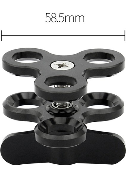 2x Top Kelepçesi 3 Delikler Dalış Işıkları Kol Top Kelebek Klipsli Montaj Braketi Hareket Kamera El Feneri Tripod, Siyah (Yurt Dışından) indirimleri
