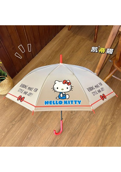 Şeffaf Uzun Saplı Çocuk Şemsiyesi (Yurt Dışından)