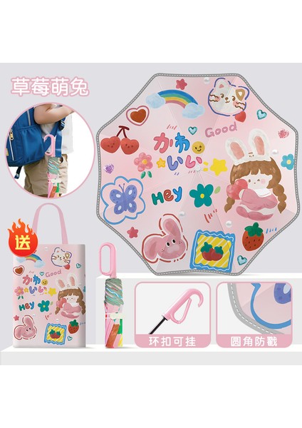 Sevimli Karikatür Tarzı Öğrenci Şemsiyesi (Yurt Dışından)