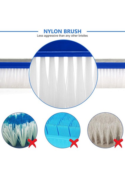 2x Havuz Fırçası, Yüzme Havuzu Duvarı ve Fayans Fırçası 18 Inç Yüzme Havuzu Temizlik Kutup Fırçası Baş Yedek Fırça, Mavi (Yurt Dışından) fırsatları