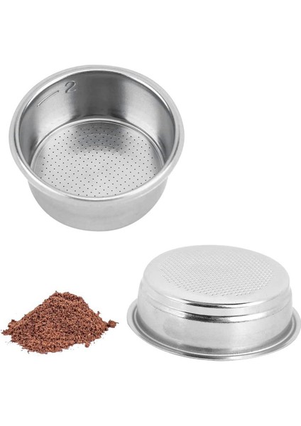 51MM Kahve Filtre Sepeti, 51MM 2 Su Bardağı Filtresi ve 1 Su Bardağı Dipsiz Portafilter, 2pcs Paslanmaz Çelik Kahve Filtre Sepeti (Yurt Dışından)