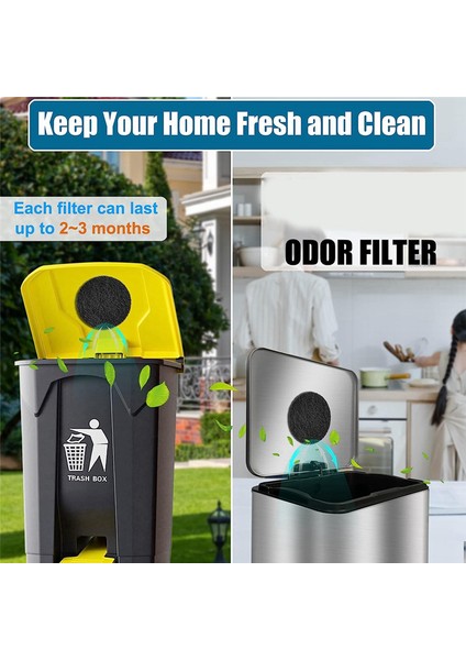 12 Paket Çöp, Çöp Kutuları Için Aktif Kömür Saflaştırma Deodorizörü, Kompost Kovaları Yuvarlak Emici Filtreler (Yurt Dışından) indirimleri