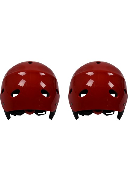 2x Güvenlik Koruyucusu Kask 11 Su Sporları Için Solunum Delikleri Kayak Kano Surf Paddleboard - Kırmızı (Yurt Dışından)