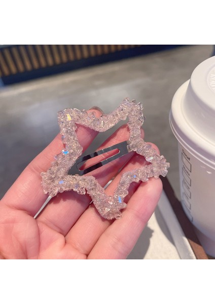 Mavi Kristal Yıldız Saç Tokası, Kıskaç, Kesik Saç Tokası (Yurt Dışından)