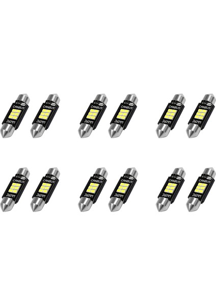 12X Son Derece Parlak 400 Lümen 3020 Yonga Seti Kanbus Hatasız LED Ampuller 36MM Festoon DE3175 6428 Ksenon Beyaz (Yurt Dışından)