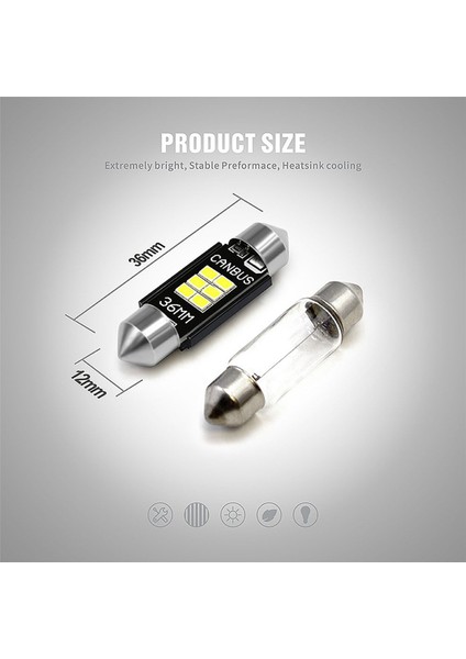 12X Son Derece Parlak 400 Lümen 3020 Yonga Seti Kanbus Hatasız LED Ampuller 36MM Festoon DE3175 6428 Ksenon Beyaz (Yurt Dışından) indirimleri