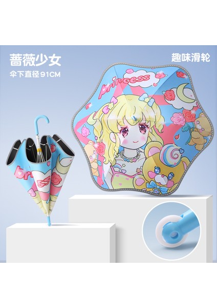 Sevimli Karikatür Tarzı Öğrenci Şemsiyesi (Yurt Dışından)