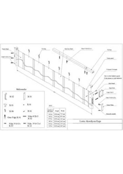 Akordiyon Kapı İnce Çıtalı Ergonomik Tasarım 85 cm Genişlik 203 cm Yükseklik Diş Budak Renk fırsatları