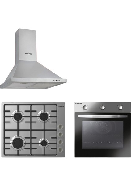 Turbolu 6+1 Programlı Inox 3'lü Ankastre Set ( HCH6MXTK + HHW6LMX + HON602X-TN )