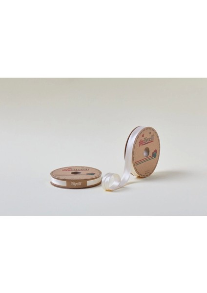 Biye Saten Katlı 036 Koyu Krem 2 cm 25 Metre Polyester