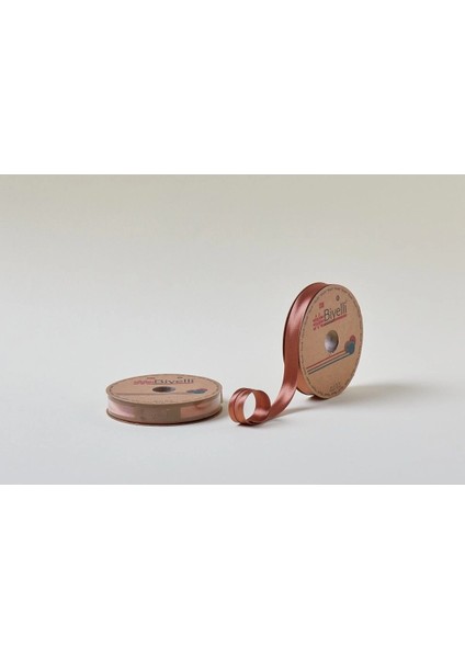 Biye Saten Katlı 064 Kahverengi 2 cm 25 Metre Polyester