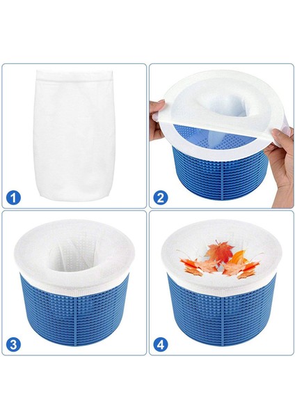 Havuz Skimmer Socks, 40 Pack Havuz Filtre Sepet Koruyucu Çorap, Yeniden Kullanılabilir Ultra Ince Mesh Sock Filtre Havuz Enkaz Catcher (Yurt Dışından)