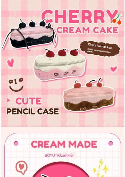 Sevimli Kirazlı Kek Kalem Kutusu Kırtasiye Çantası (Yurt Dışından) fiyatları