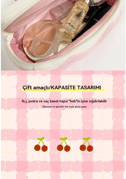Sevimli Kirazlı Kek Kalem Kutusu Kırtasiye Çantası (Yurt Dışından) modelleri