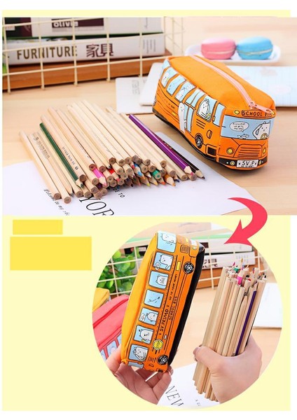 Öğrenci Kırtasiye Minik Hayvanlı Otobüs Kalem Çantası (Yurt Dışından) indirimleri