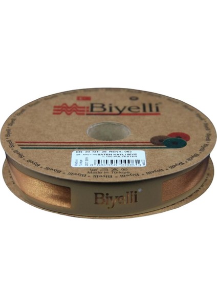 Biye Saten Katlı 062 Açık Hardal 2 cm 25 Metre Polyester