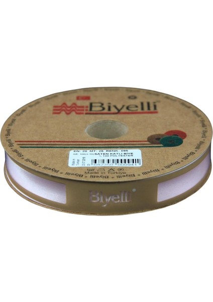 Biye Saten Katlı 095 Açık Pembe 2 cm 25 Metre Polyester
