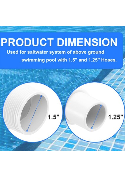 2pcs Havuz Hortum Adaptörü, 1.25 Inç Ila 1.5 Inç Havuz Hortum Konnektörü Intex Yüzme Havuzu Parçaları ve Aksesuarları Için Değiştirme (Yurt Dışından) fiyatları