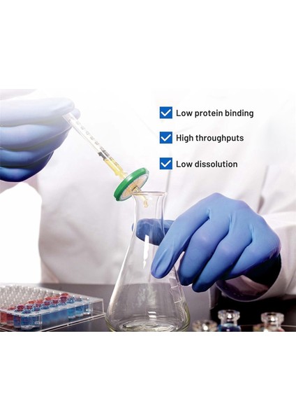 Steril Şırınga Filtresi Pes (Polietlersülfon), Hidrofilik Filtrasyon, 33MM Membran Çapı, 0.22 Um Gözenek Boyutu 50PCS (Yurt Dışından) fırsatları