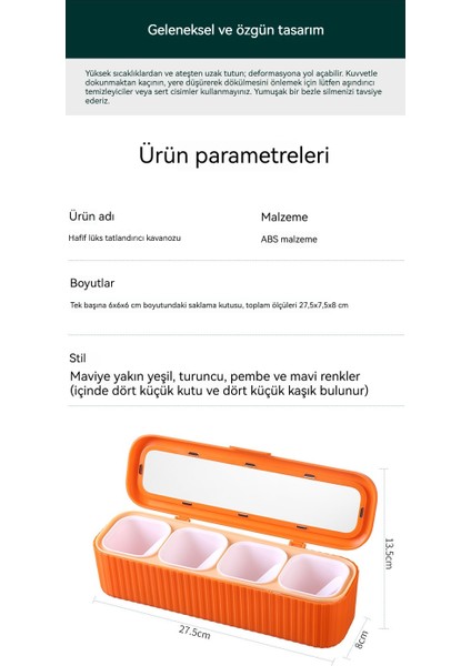 Mutfak Baharat Kutusu, Kaşıklı Dört Bölmeli Baharat Kutusu (Yurt Dışından) fırsatları