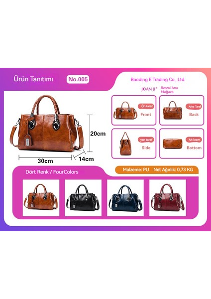 Retro Kadın Çantası, Tek Omuzlu ve Crossbody Tarzı (Yurt Dışından) modelleri