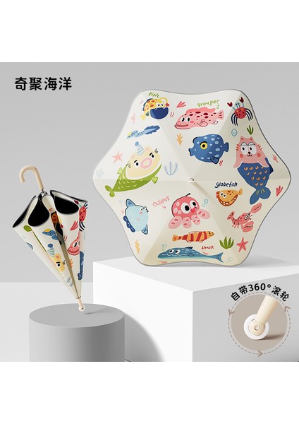 Sevimli Karikatür Tarzı Öğrenci Şemsiyesi (Yurt Dışından)