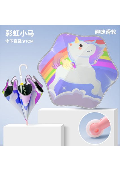 Sevimli Karikatür Tarzı Öğrenci Şemsiyesi (Yurt Dışından)