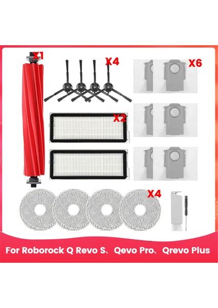 Roborock Q Revo S, Qevo Pro, Qrevo Plus Robot Süpürge Ana Yan Fırça Hepa Filtre Paspas Bezi Toz Torbası Parçaları (Yurt Dışından)