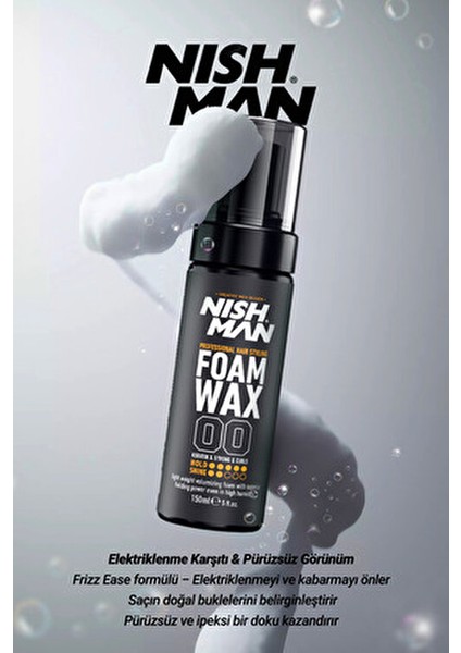 Saç Şekillendirici Köpük Wax 150 ml Elektriklenmeyi Önleyici Kalıntı Bırakmayan Formül fırsatları