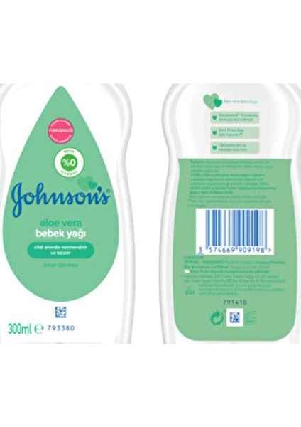 Aloe Vera Bebek Yağı 300 ml x2 Cilt Nem Dengesini Destekler, Doğal İçerik modelleri