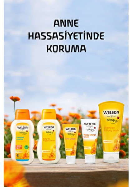 Calendula Bebek Bakım Yağı 200 ml Parfümsüz Hassas Ciltler için Doğal Koruma indirimleri
