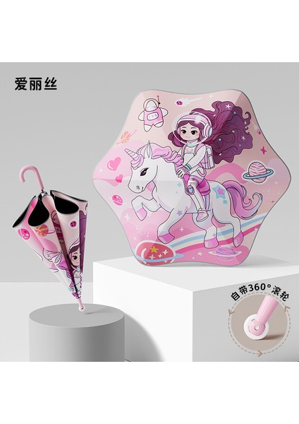 Sevimli Karikatür Tarzı Öğrenci Şemsiyesi (Yurt Dışından)