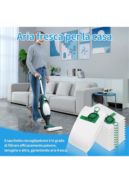 Vorwerk Kobold VK140 VK150 FP140 FP150 Için 2 Filtreli 10 Adet Elektrikli Süpürge Torbası (Yurt Dışından) modelleri