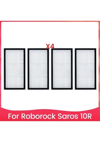 Roborock Saros 10R Robot Süpürge Aksesuarları Için 4'lü Yedek Hepa Filtre Paketi (Yurt Dışından)