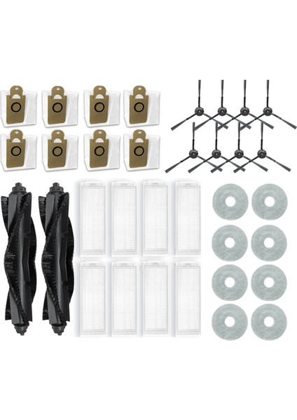 Karingbee S7 Omni Robot Süpürge Yedek Parçası Ana Yan Fırça Hepa Filtre Paspas Pedleri Toz Torbaları Yedek Parça Aksesuarları (Yurt Dışından)